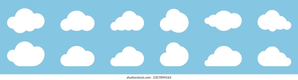 White Clouds. Cloud collection. Vector Clouds in modern design. Cloud vector icon. Vector illustration