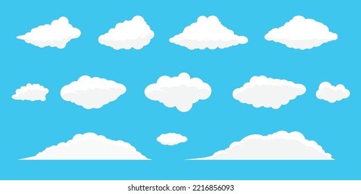 Ilustración del conjunto de colección de nubes blancas