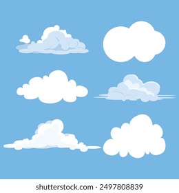 Nubes blancas de diferentes Formas de estilo