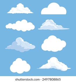 Weiße Wolken in verschiedenen Stilformen