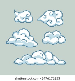 nubes blancas icono pixel art