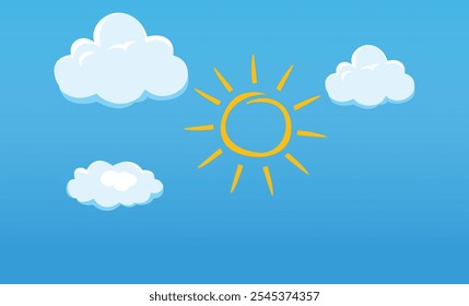 ícone de nuvens brancas conjunto isolado no fundo azul, céu azul bonito com nuvens bonito vetor de fundo ilustração