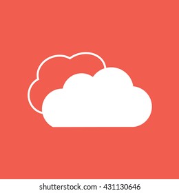 White clouds icon vector