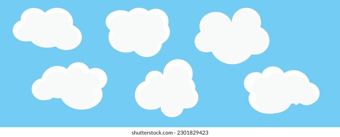 White clouds isolated with blue background