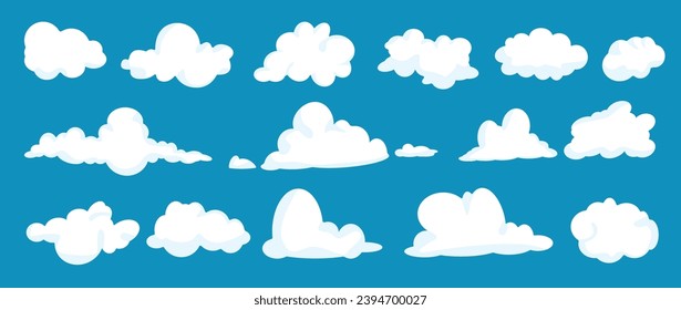 white clouds isolated illustration isolated on blue background