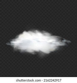 Weiße Wolken einzeln auf schwarzem Hintergrund, Nebel auf Schwarz, Form der Wolke für Design-Material einzeln auf schwarzem Hintergrund