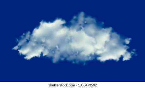 White clouds. Isolated on blue background. Vector illustration.