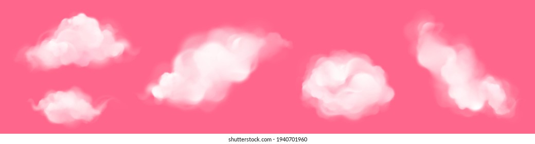 White clouds isolated on pink background