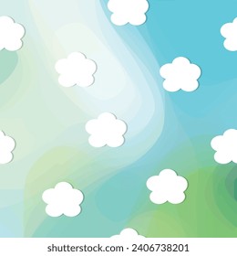 Weiße Wolken am abstrakten blauen Himmel.