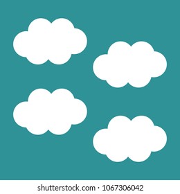 White Clouds on Blue Background Vector