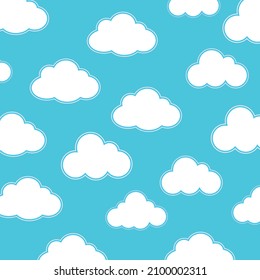 White clouds on a blue background