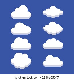 White Clouds On Blue Background  Vectorart