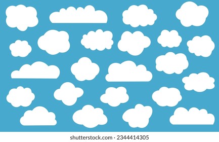 White clouds on a blue background