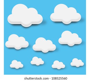 White clouds on blue sky vector