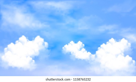 white clouds on the blue sky