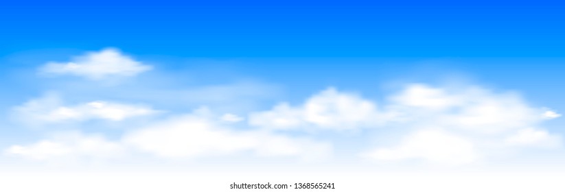 White clouds on the blue sky. Abstract background with clouds on blue sky. In the clear sky high floating clouds.                                                                                   