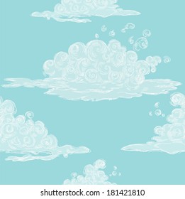 White clouds on the blue sky