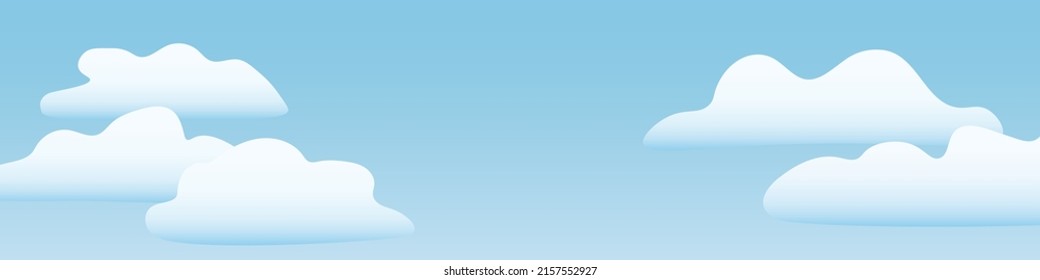weiße Wolken auf blauem Himmelsbanner - Vektorgrafik