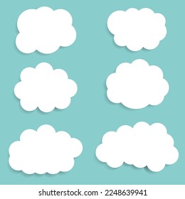 White clouds on blue sky. Vector