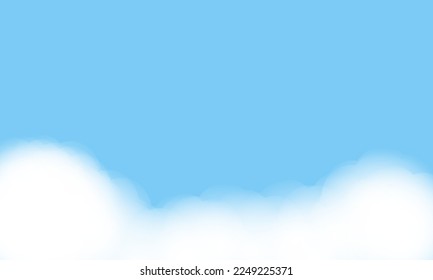 White clouds on blue sky background vector illustration.