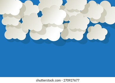 White Clouds on blue sky background