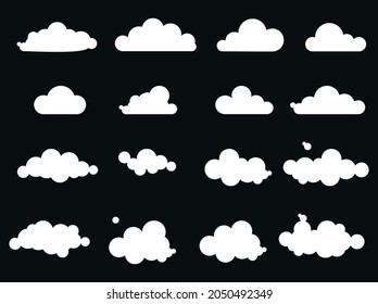 White clouds. On dark background. Banner Icons. Vector. Design elements.