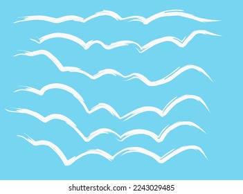 white clouds on light blue sky background.
