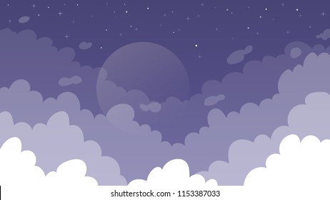 White clouds on night sky background for ads and banners or backgrounds