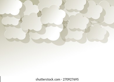 White Clouds on white paper background