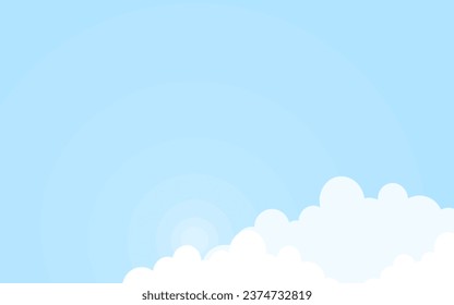 white clouds paper cut with blue sky background