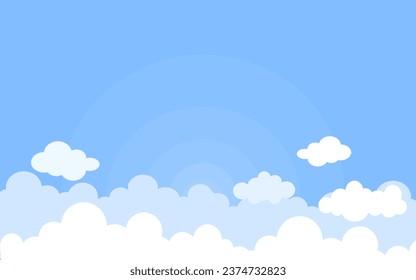 papel de las nubes blancas cortado con fondo azul del cielo