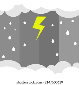 white clouds and raindrops on black background