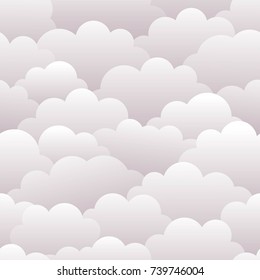 White clouds. Seamless vector pattern