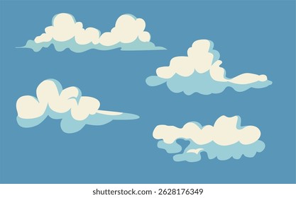 White clouds set clouds collection
