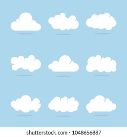 White clouds set on blue background