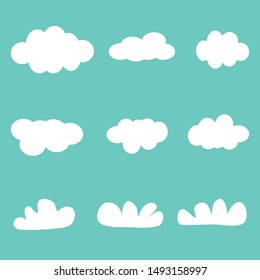 white clouds set vector icon design.
