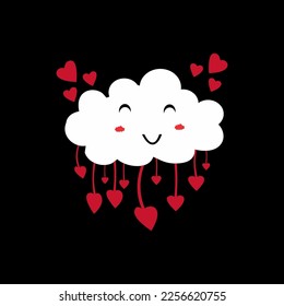 white clouds smile with love