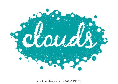 White clouds text background, vector illustration  eps 10