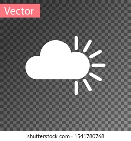 White Cloudy icon isolated on transparent background.  Vector Illustration