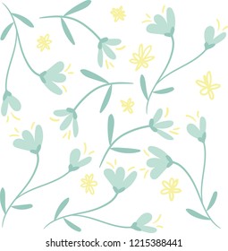 White clover flowers. Vector floral pattern.