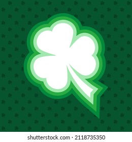white clover over green background, st patrick day card