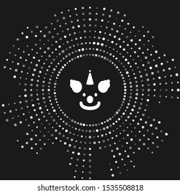 White Clown head icon isolated on grey background. Abstract circle random dots. Vector Illustration