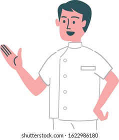 White coat nurse doctor man emotion