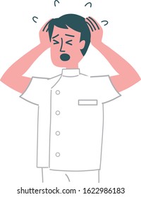 White coat nurse doctor man emotion