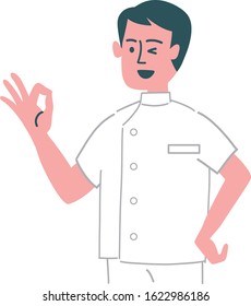 White coat nurse doctor man emotion