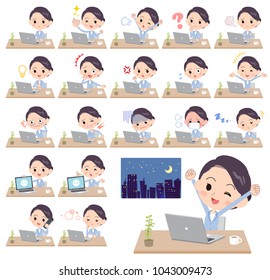 White coat women desk work