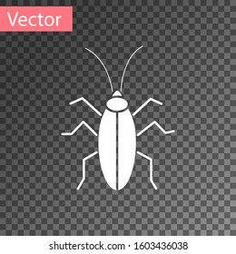 White Cockroach icon isolated on transparent background.  Vector Illustration