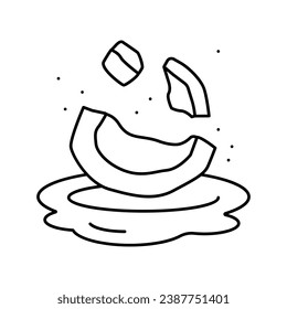 white coconut coco line icon vector. white coconut coco sign. isolated contour symbol black illustration