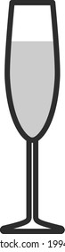 White coctail glass, illustration, on a white background.