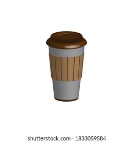 White coffe cup isolated with black top. 3d rendering